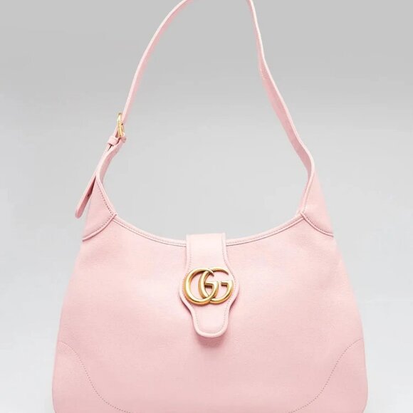 Gucci Pink Leather Double G Aphrodite Medium Shoulder Bag - Picture 1 of 12